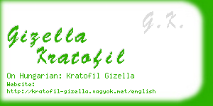 gizella kratofil business card